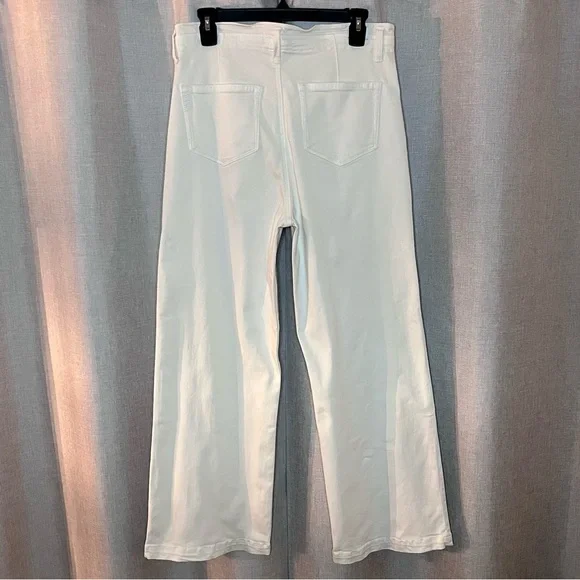 PAIGE Carly Drawstring Waistband Tie Wide Leg Stretch Pants Women's Size 27 - Picture 8 of 10